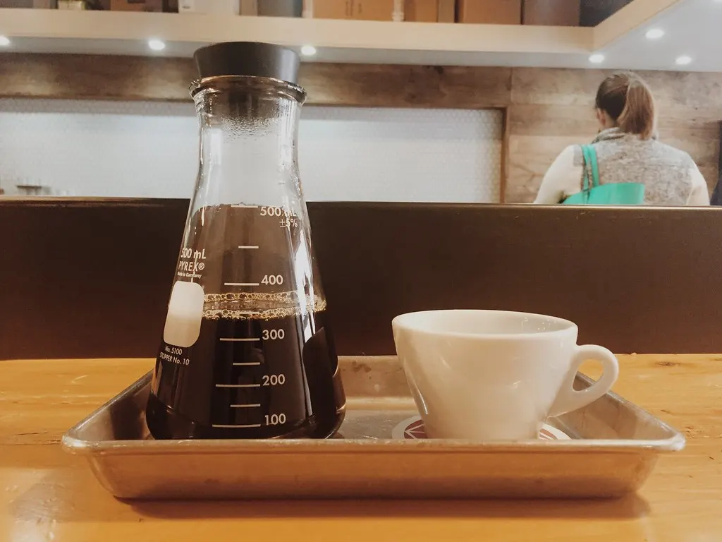 A freshly made hot coffee