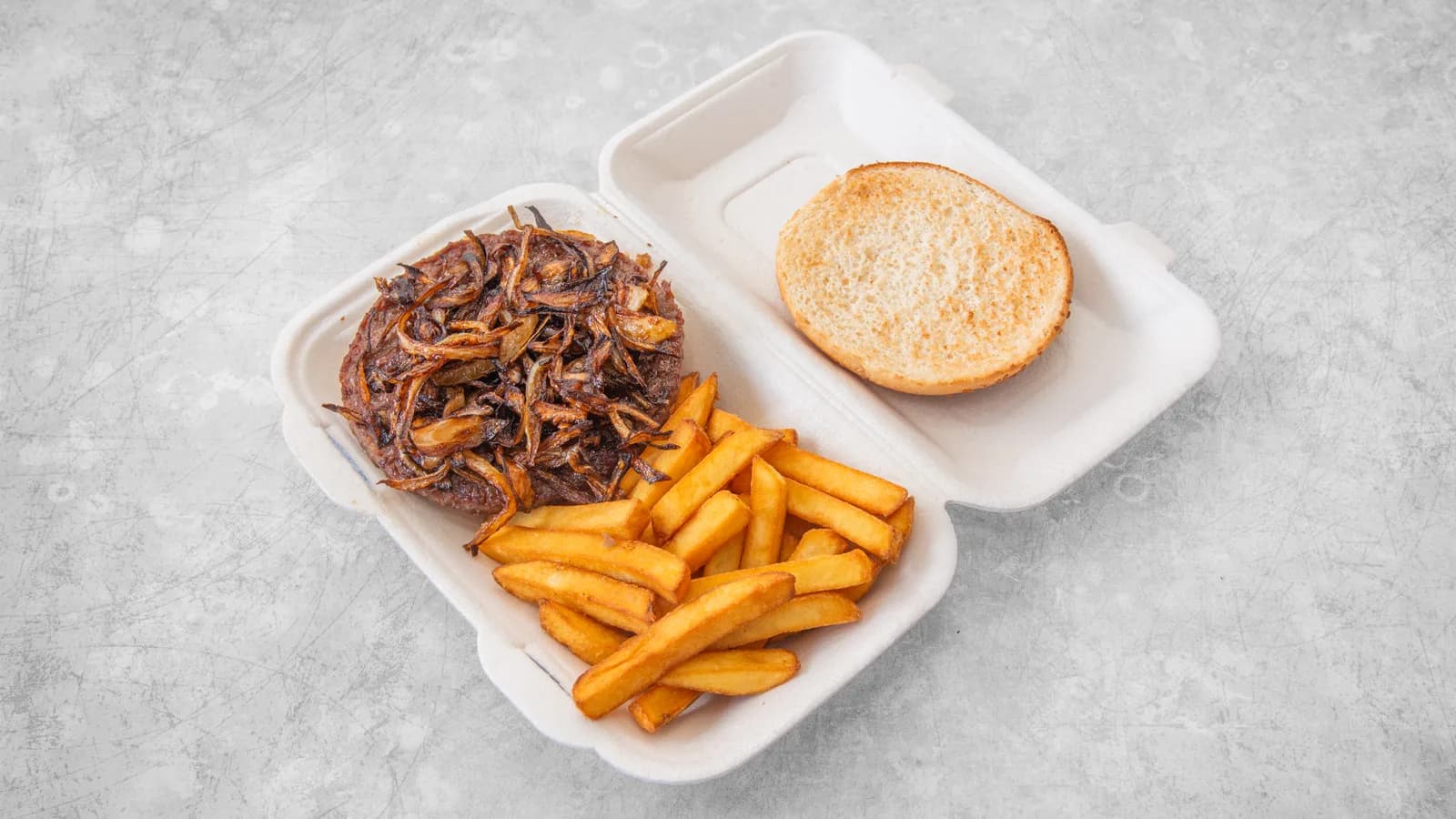 American Burger with Fried Onion from Pizza Nova